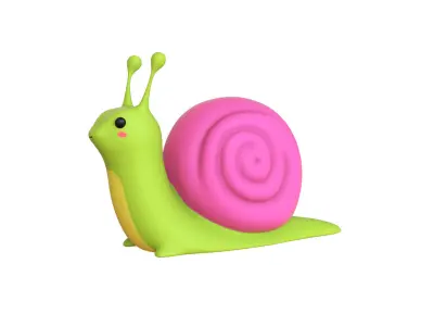 Cartoon Snail v009 - 3D Model Low Poly Low-poly 3D model