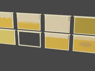 Bee Hive and honeycombs 3D Low-poly 3D model