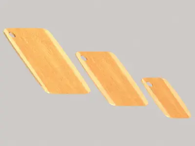 Wooden chopping boards set2 Free low-poly 3D model