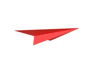 Paper Plane v5 006 Low-poly 3D model
