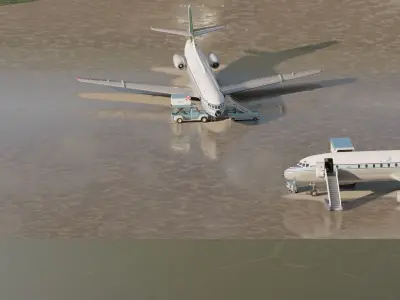 Douglas DC-8-43 and Sud Aviation CARAVELLE 3D model