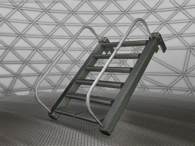 Sci-Fi Stairs - 18 - Green Version  Low-poly 3D model