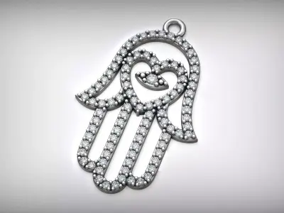 Hamsa Maghreb Amulet Fatima Hand Free 3D print model