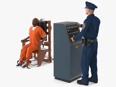 Prisoner on Electric Chair and Officer 3D model purchase