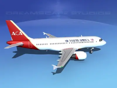 Airbus A319 Air Charter America 3D model
