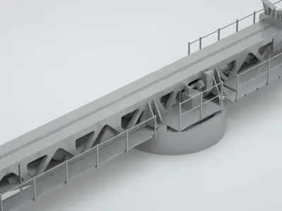 Plane Launch Pad - World War 2 Battleship 3D model