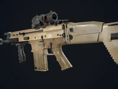 FN SCAR-L-H - EGLM Low-poly 3D model