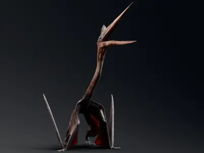 Dinosaur Quetzalcoatlus Giant Pterosaurs Unity Project Low-poly 3D model