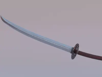 takatana samurai sword Free low-poly 3D model