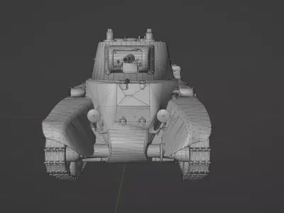 BT7 tank Low-poly 3D model