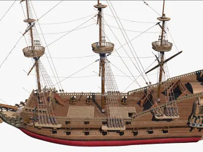 Galeon pirate ship 3D model