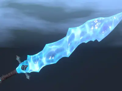 Fantasy Ice Weapon Set Free 3D model