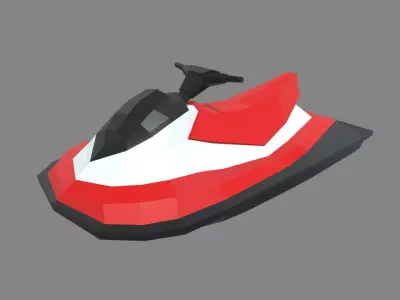 Low Poly Jet Ski 01 Low-poly 3D model