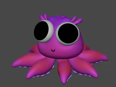 octopus cute Low-poly 3D model