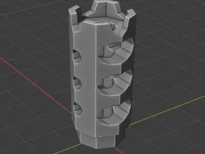 Low Poly Compensator Attachment Pack 1 Stylized Low-poly 3D model
