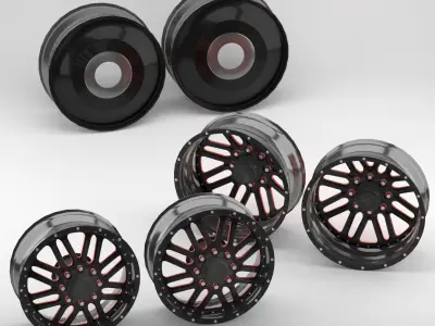 DUALLY RIM SET 3D model