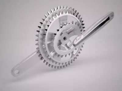 Mountain Bike Crank Set 3D model