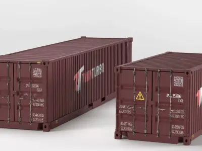 Container cargo PBR 3D model