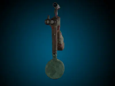 Stylized automatic pistol Free low-poly 3D model