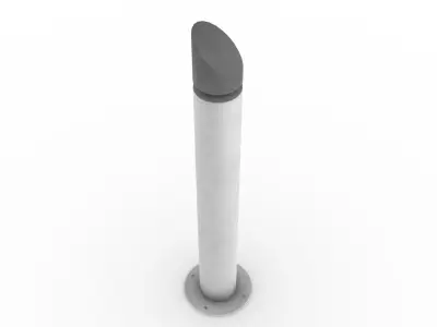 Stainless Steel Bollard with Sloped Top 3D model