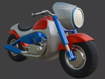 Cartoon Motorcycle 3D Model 3D model 5