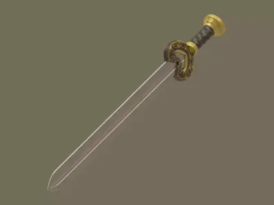Kings sword Herugrim Low-poly 3D model