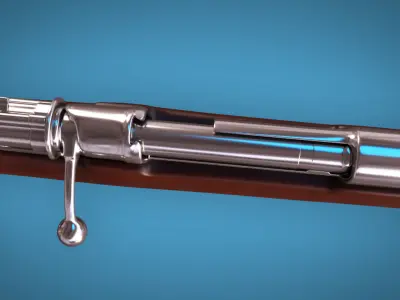 Mauser Gewehr 98 Bolt Action Rifle LowPoly Firearm 3D Model Low-poly 3D model