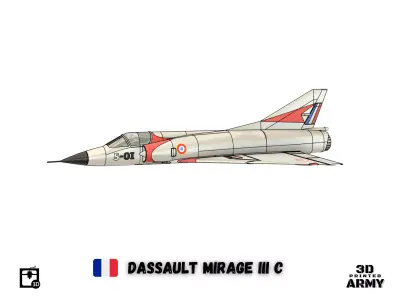 Dassault Mirage 3 C - 3D printing files - scalemodel 3D print model