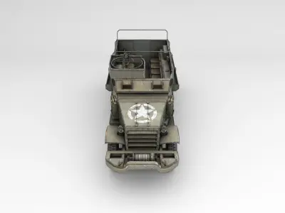 Low Poly M3A1 Half-track Personnel Carrier Low-poly 3D model