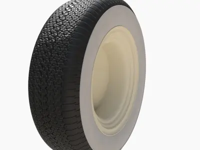 Generic 50s sedan wheel 3D model