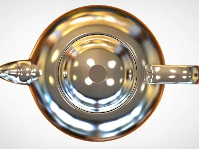 Teapot golden Free 3D model