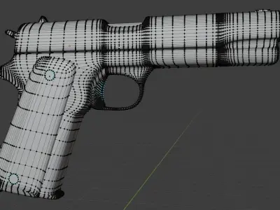 1940 colt pistol Low-poly 3D model