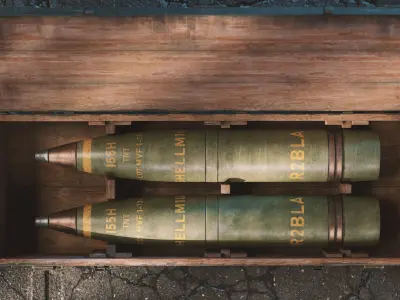 Ammo crate with shell 3D model