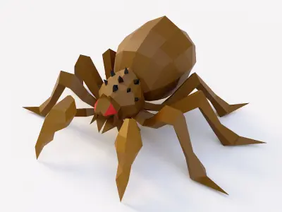 Spider low poly 3d model polygonal Low-poly 3D model