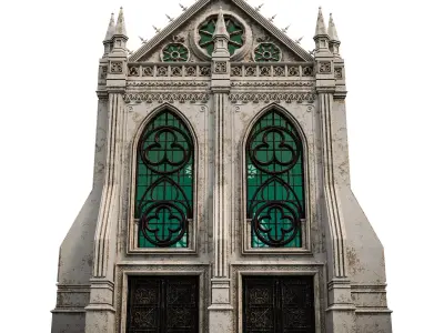 GOTHIC CASTLE BUILDING 8 Low-poly 3D model