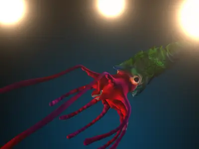 Giant Monster Squid 3D model