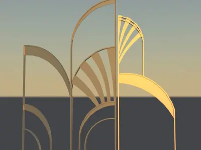 modern metal wedding decor -ancient egypt 3d model Low-poly 3D model