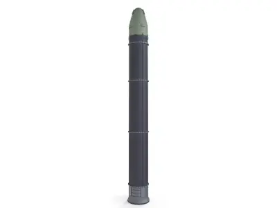 RS-28 Sarmat Ballistic Missile - ICBM Low-poly 3D model