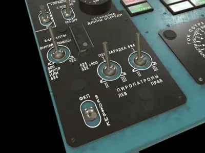 Mi-8MT Mi-17MT Left Overhead Panels Board Russian 2 Low-poly 3D model