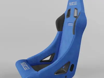 Racing Seat Sparco Sprint Suede Blue 3D model