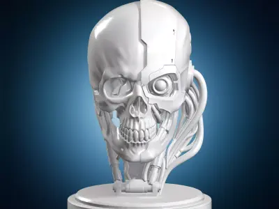 Cyber Skull Bust 3D Print Model 3D print model
