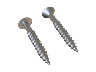 Wood Screws 3D Model 3D model