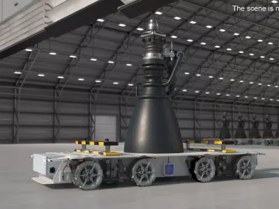 Raptor Rocket Engine on Transport Platform 3D model