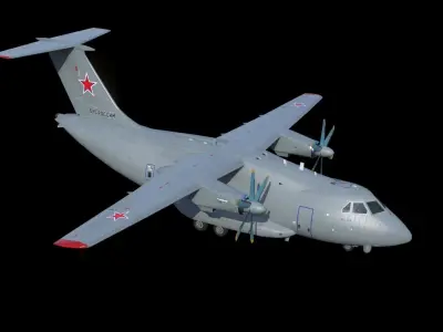 IL-112 military transport aircraft Low-poly 3D model