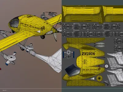 CORA kittyhawk electric self-piloting air taxi Low-poly 3D model