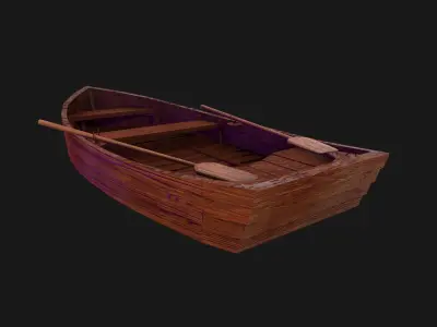 Nordic Rowboat  Low-poly 3D model