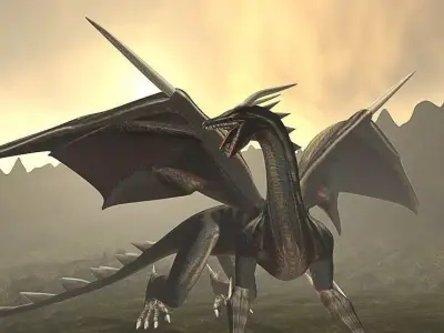 Dragon Rigged and Game Ready Free low-poly 3D model