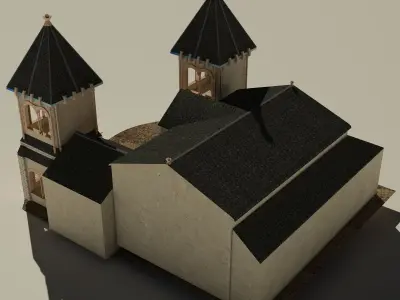 Cartoon Castle Low-poly 3D model