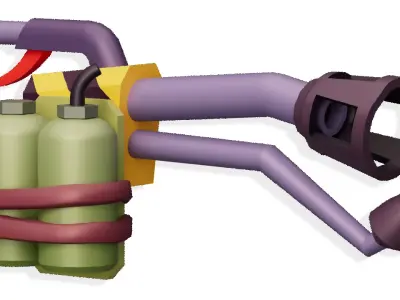 Hypercasual Weapon Props Pack Low-poly 3D model