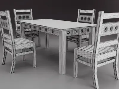 Kitchen Furniture Free low-poly 3D model